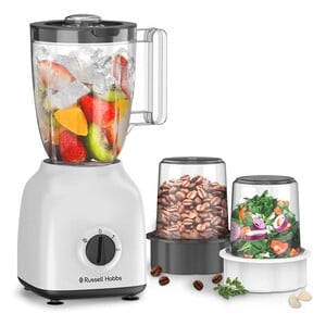 Russell Hobbs 400W 3 in 1 Blender With 2 Mill, Speeds & Pulse Function, White, BWM102