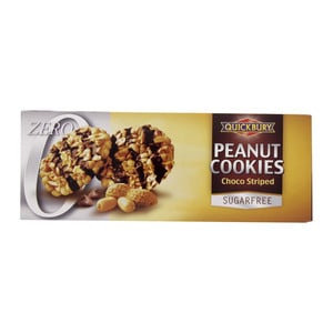 Quickbury Sugar Free Choco Striped Peanut Cookies 125 g