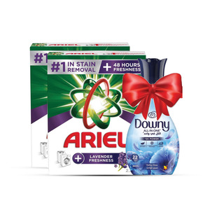 Buy Ariel Washing Powder Lavender Freshness 2 x 2.5 kg + Downy 880 ml Online at Best Price | Front load washing powders | Lulu UAE in UAE