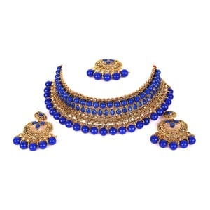 Eten Traditional Necklace Set Royal Blue