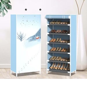 Maple Leaf 3D Fabric Shoe Cabinet 6Layer 1002