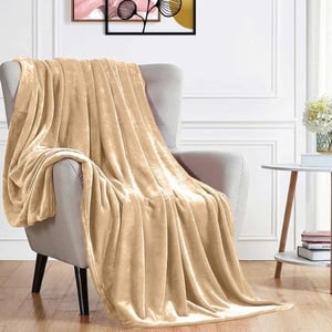 Maple Leaf Flannel Blanket 220x240cm Cream