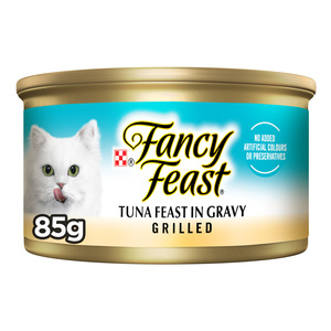 اشتري قم بشراء Purina Fancy Feast Grilled Tuna Feast In Gravy Cat Food 85 g Online at Best Price من الموقع - من لولو هايبر ماركت Cat Food في الكويت