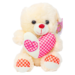 Fabiola Teddy Bear Plush With Heart 30cm JM2251-1 Assorted
