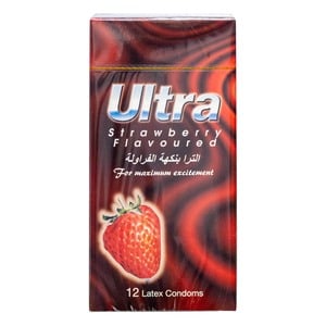 Ultra Strawberry Condoms 12 pcs