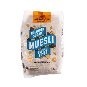 Mornflake Mighty Oats No Added Sugar Muesli Swiss Style 1 kg