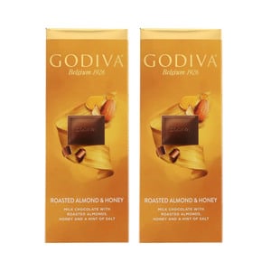 Godiva Roasted Almond & Honey Milk Chocolate 2 x 90 g