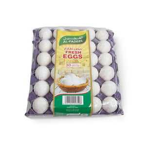 اشتري قم بشراء الفضيل بيض أبيض متوسط 30 قطعة Online at Best Price من الموقع - من لولو هايبر ماركت White Eggs في الامارات