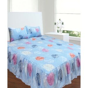 Rest Luxury Bedspread With Frill 3pcs Set 180x200+35cm Assorted
