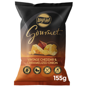 Lay's Gourmet Vintage Cheddar & Caramelized Onion 155 g