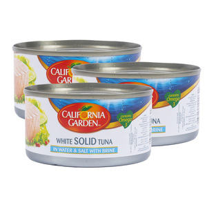 California Garden White Solid Tuna In Water & Salt with Brine Value Pack 3 x 185 g