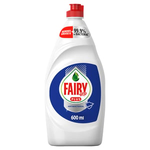 اشتري قم بشراء Fairy Plus Antibacterial Dishwashing Liquid Soap With Alternative Power To Bleach 600 ml Online at Best Price من الموقع - من لولو هايبر ماركت Washing Up في الامارات