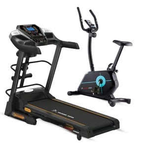 Techno Gear Electric Treadmill with Massager T500 1.75HP + Techno Gear Magnetic Bike YK-10509B
