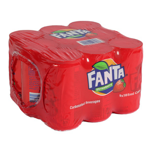 Fanta Strawberry Cans Value Pack 9 x 185 ml