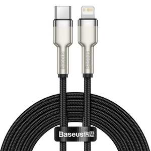 Baseus Metal Type C to Lightning Data Cable, 20 W, 2 m, Black, CATLJK-B01