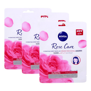 Nivea Rose Care Hydrating Face Mask Sheet 2 + 1