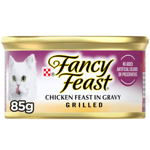اشتري قم بشراء Purina Fancy Feast Grilled Chicken Feast In Gravy Cat Food 85 g Online at Best Price من الموقع - من لولو هايبر ماركت Cat Food في الكويت