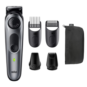 Beard Trimmer with Precision Wheel and 5 Styling Tools, Grey, BT5440