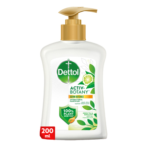 Dettol Activ-Botany Antibacterial Liquid Handwash, Green Tea & Bergamot Fragrance, 100% Plant-Derived Ingredients 200 ml
