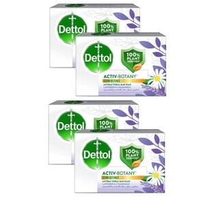 Dettol Activ-Botany Lavender & Chamomile Antibacterial Bar Soap Value Pack 4 x 150 g