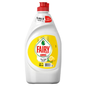 اشتري قم بشراء Fairy Plus Lemon Dishwashing Liquid Soap With Alternative Power To Bleach 600 ml Online at Best Price من الموقع - من لولو هايبر ماركت Washing Up في الامارات