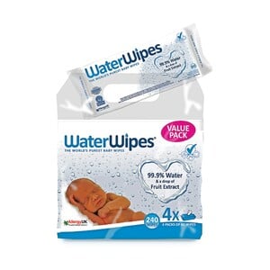 Water Wipes Fruit Extract Wipes Value Pack 4 x 60 pcs