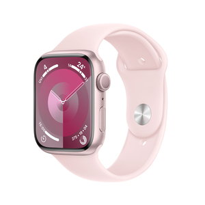 Apple Watch Series 9 GPS, Pink Aluminium Case with Light Pink Sport Band, 45 mm, M/L, MR9H3QA/A
