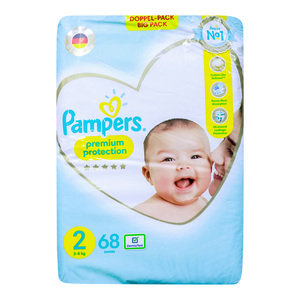 Buy Pampers Premium Diaper Size 2, 3-8kg Big Pack 68 pcs Online at Best Price | Baby Nappies | Lulu Kuwait in Kuwait