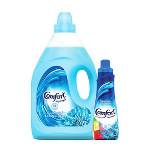 Comfort Spring Dew Blue Fabric Softener 4 Litres + Comfort Concentrate 650 ml