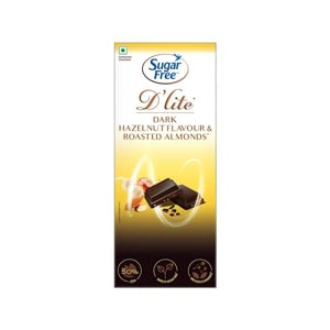 Sugar Free D'lite Dark Chocolate Hazelnut & Roasted Almond 80g
