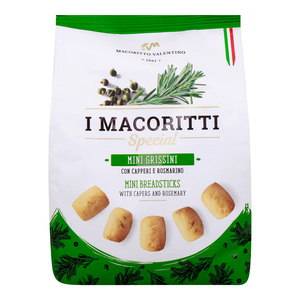 I Macoritti Mini Breadsticks with Rosemary and Capers 250 g