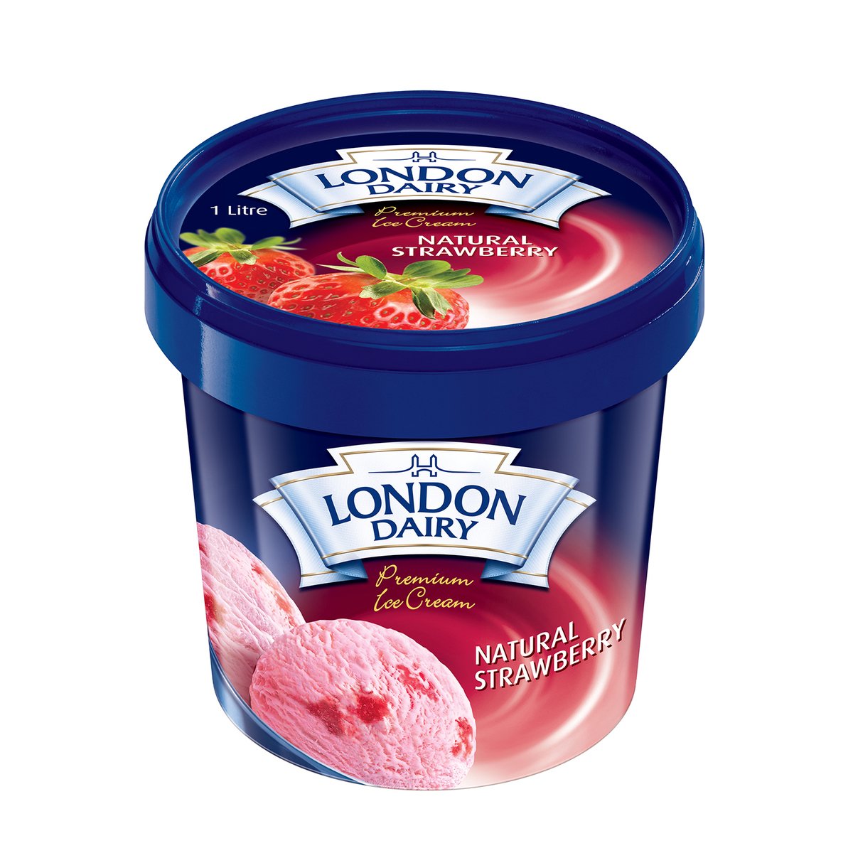Buy London Dairy Natural Strawberry Ice Cream 1 Litre Online at Best Price | Ice Cream Take Home | Lulu Kuwait in UAE