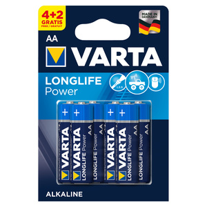 Varta  Long Life Power AA Alkaline Battery 4+2