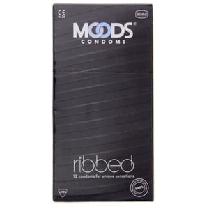 Moods Ribbed Condoms 12pcs
