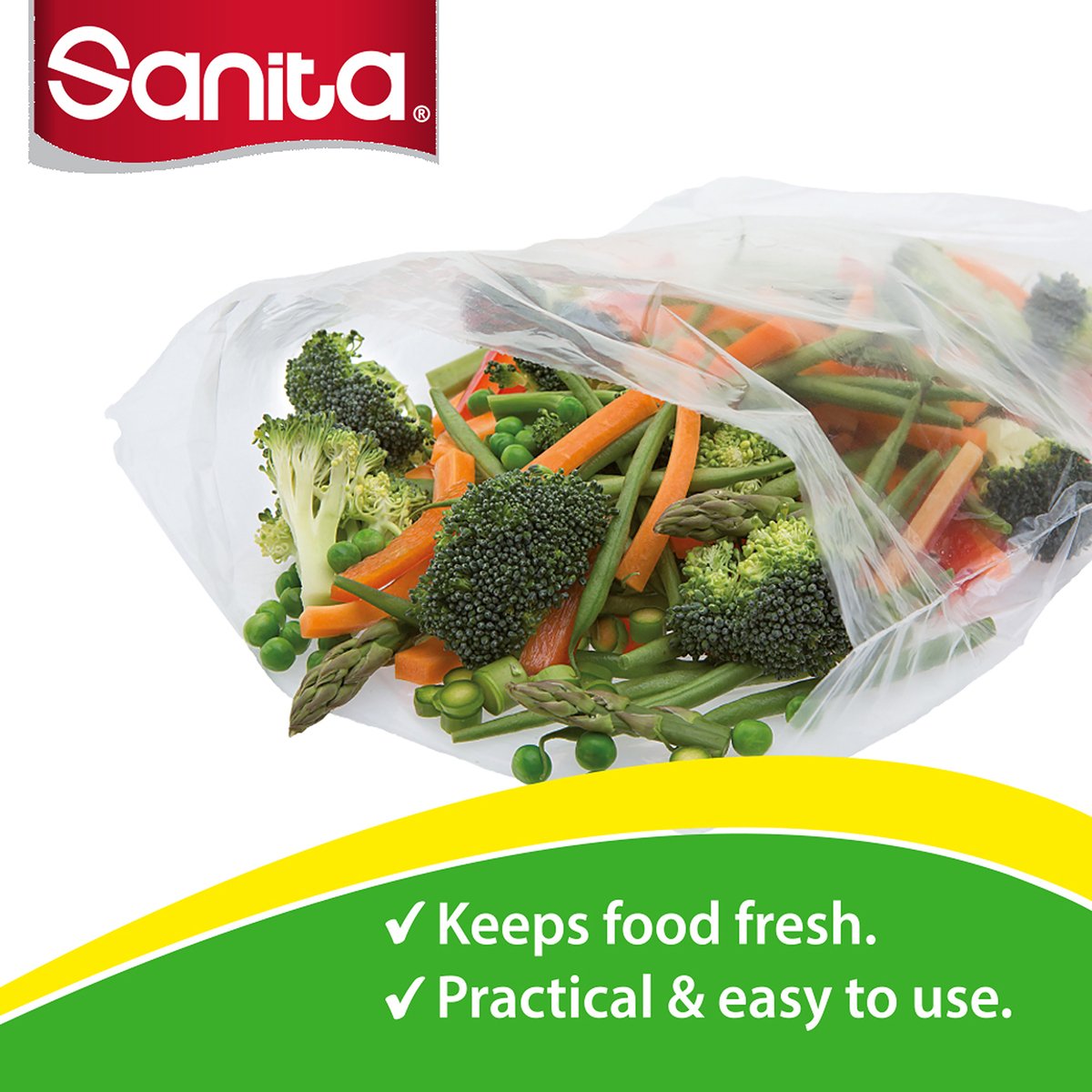Sanita Club Food Storage Bags Biodegradable #16 Size 52 x 33cm 50pcs