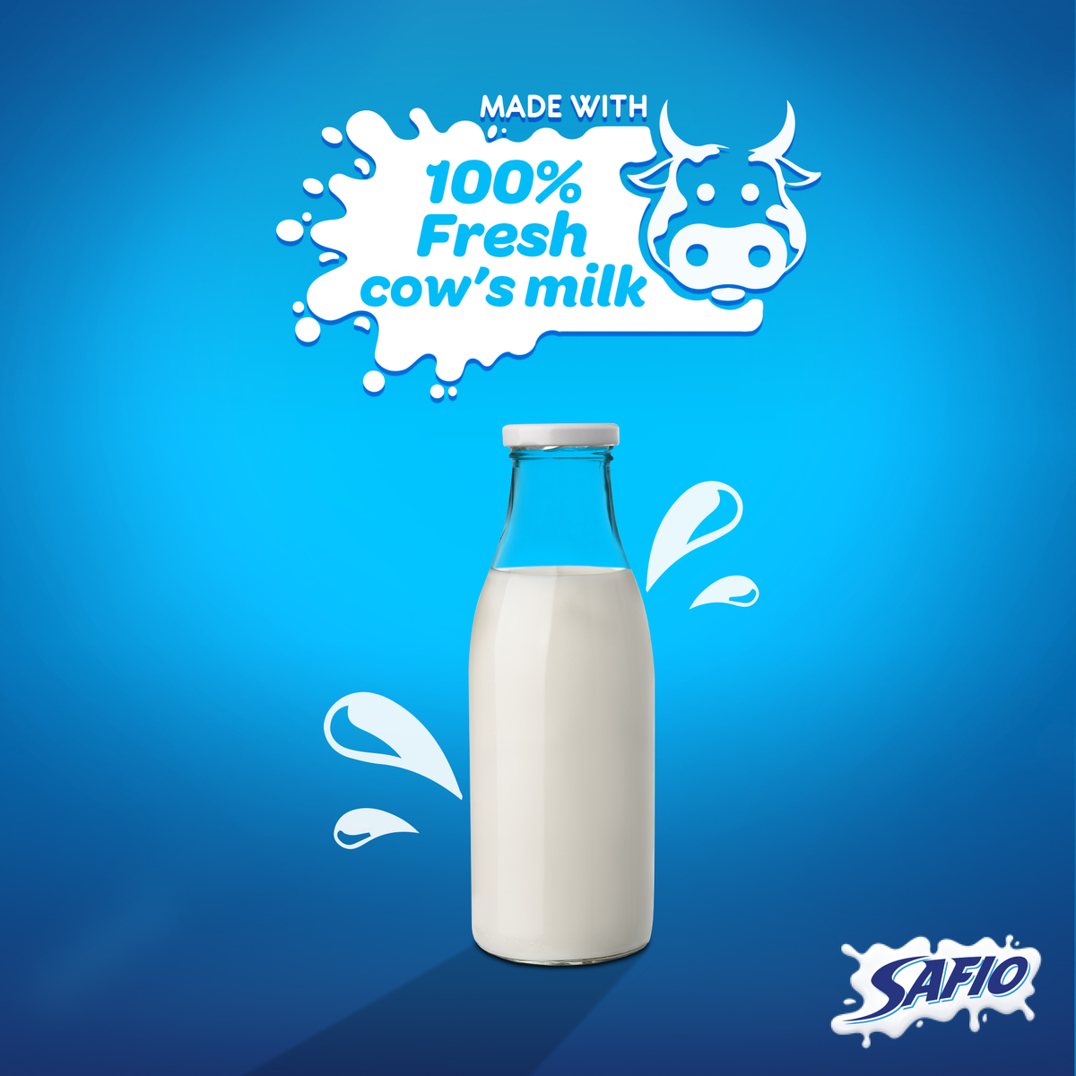 Safio UHT Milk Plain 6 x 200ml