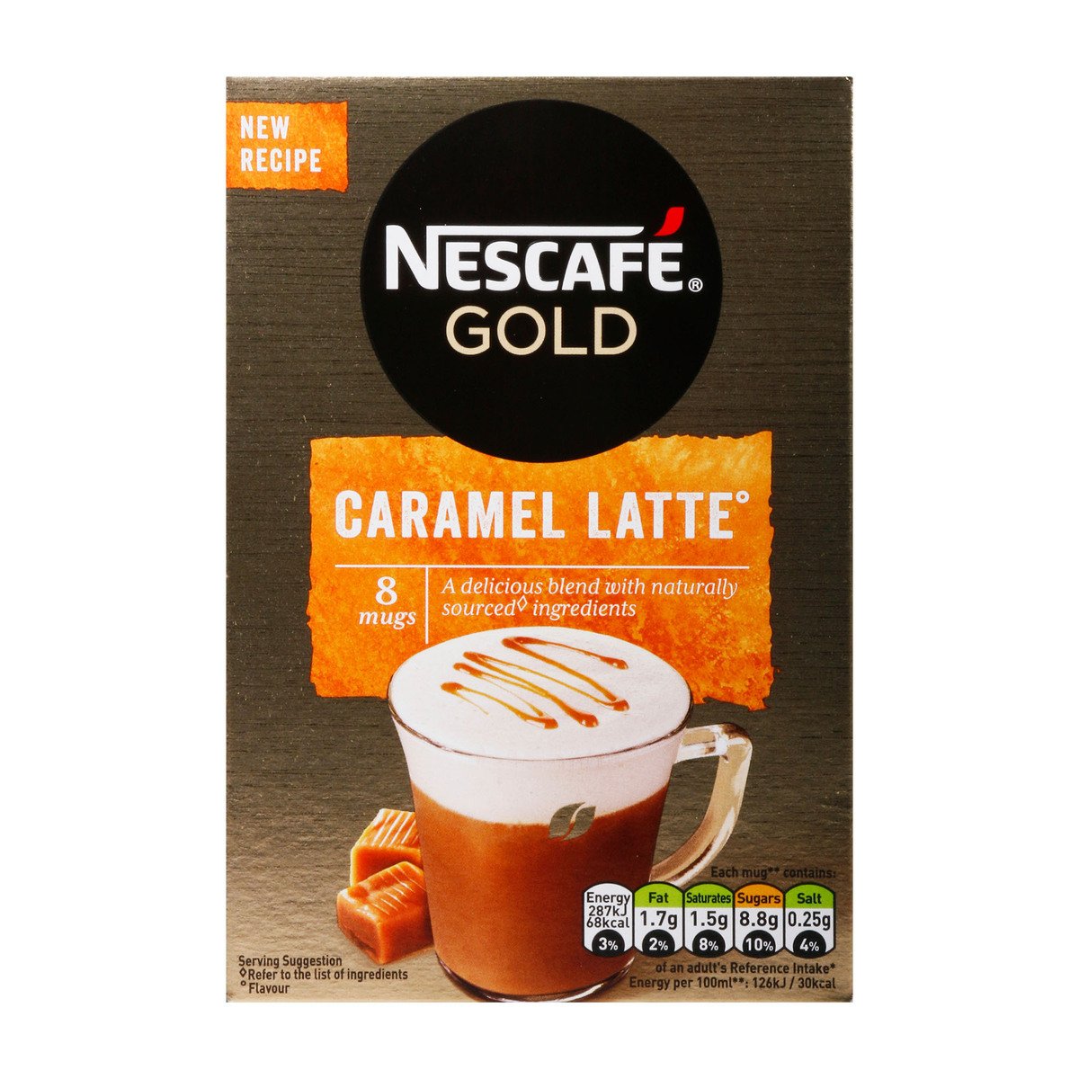 Nescafe Cafe Gold Menu Caramel Latte 8 x 17g