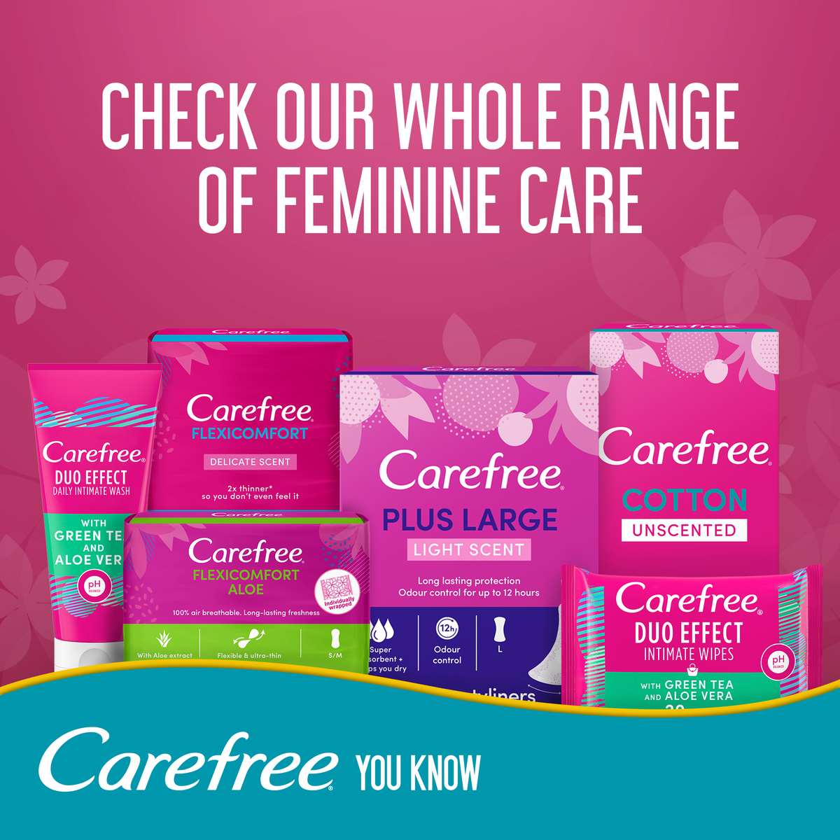 Carefree Panty Liners Plus Large Fresh Scent 20pcs