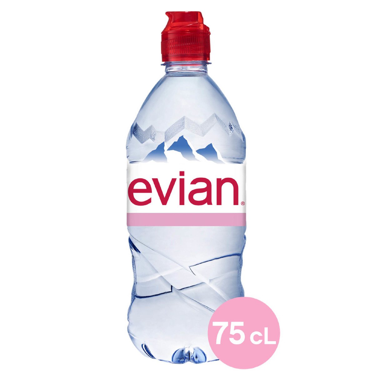 Evian Natural Mineral Water with Sports Cap 750ml x 12 Pieces