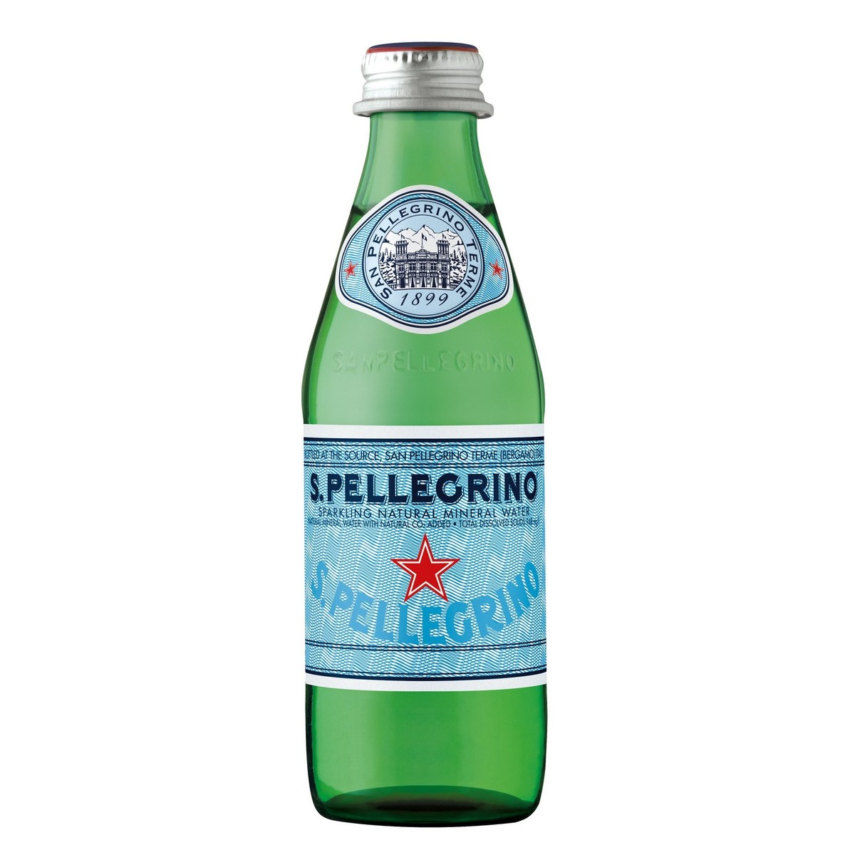 San Pellegrino Sparkling Natural Mineral Water Glass Bottle 6 x 250 ml