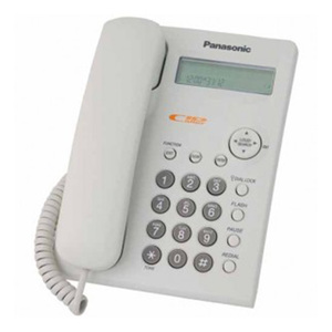 باناسونيك هاتف سلكي عادي ، شاشة LCD ذات سطرين مع ساعة ، أبيض ، KX-TSC11MX