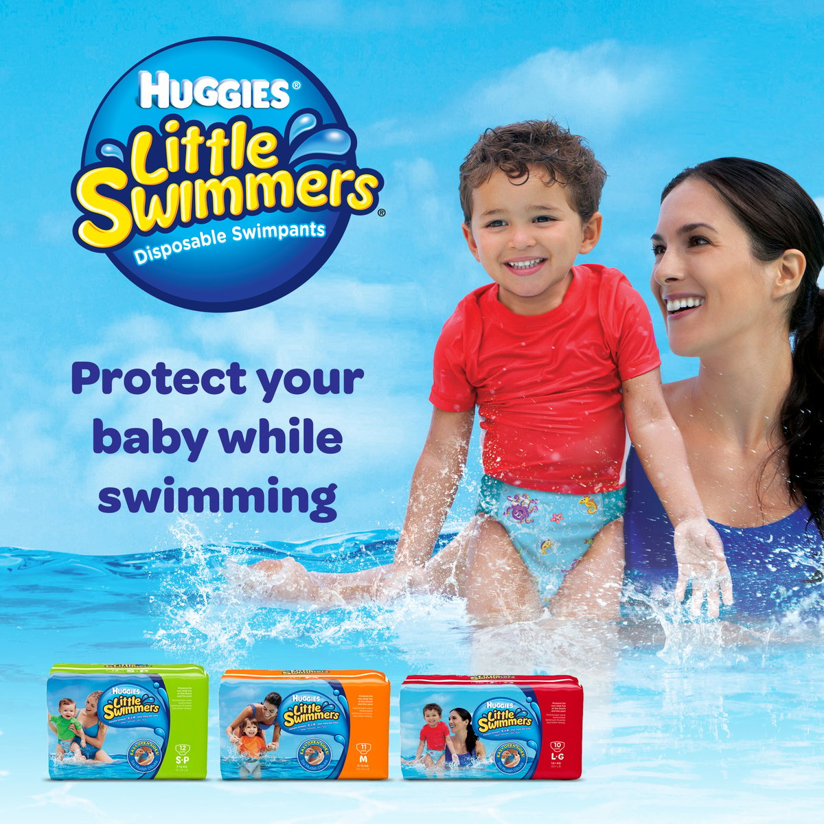 Huggies Little Swimmer, Swim Pants Diaper, Size Medium, 11 pcs