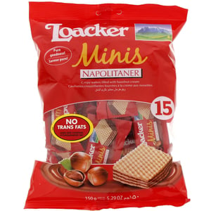 Buy Loacker Minis Napolitaner 15 x 10 g Online at Best Price | Wafer Biscuits | Lulu UAE in Kuwait