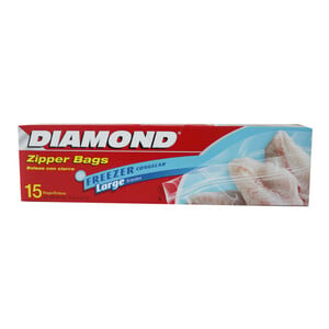 Diamond Zipper Freezer Bags Large