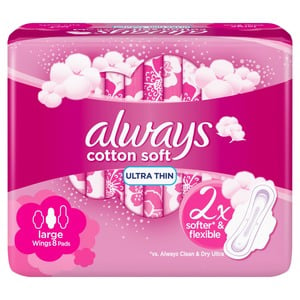 Always Soft Ultra Thin Large Sanitary Pads 8 Count