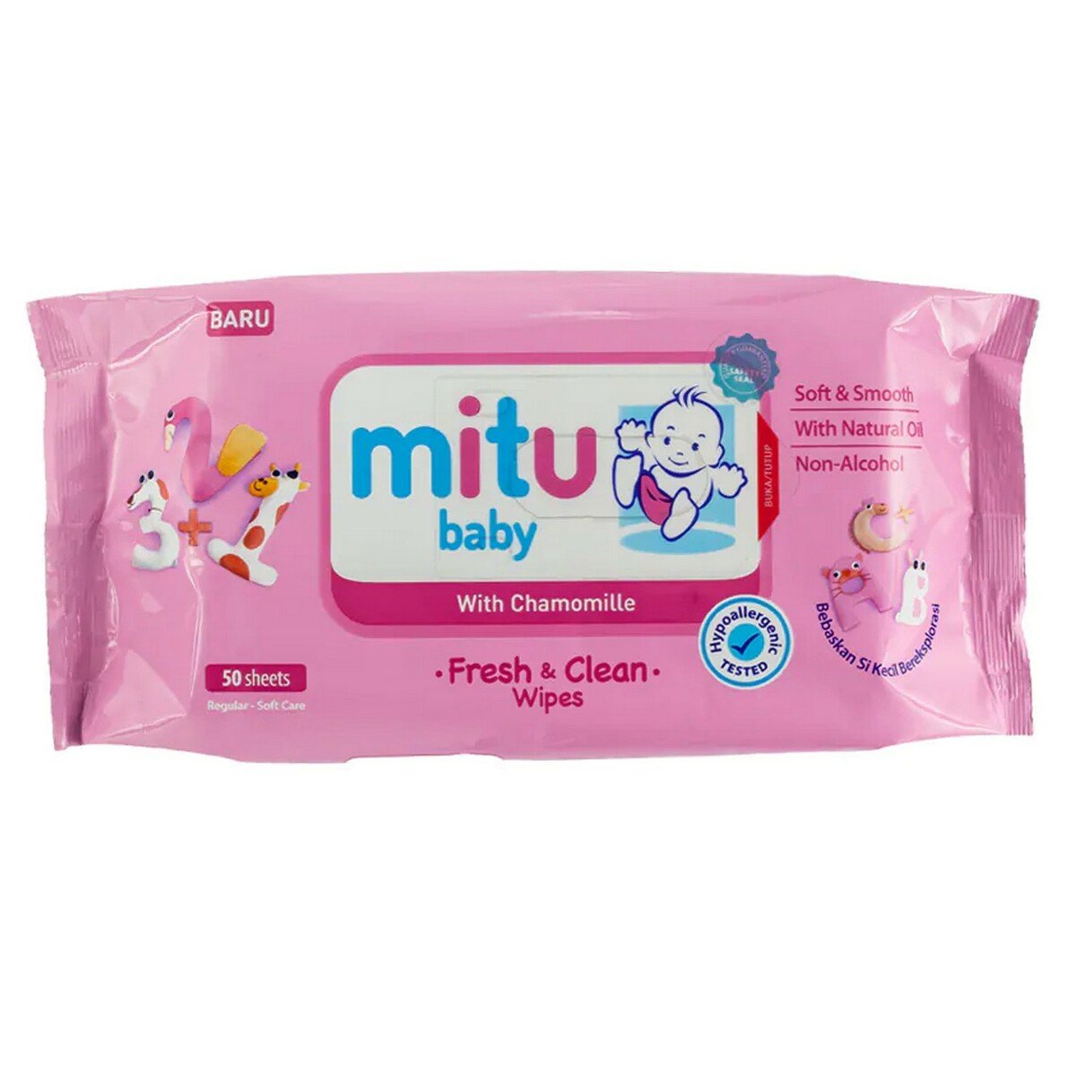 Mitu Baby Soft Care Wipes Pink 50s