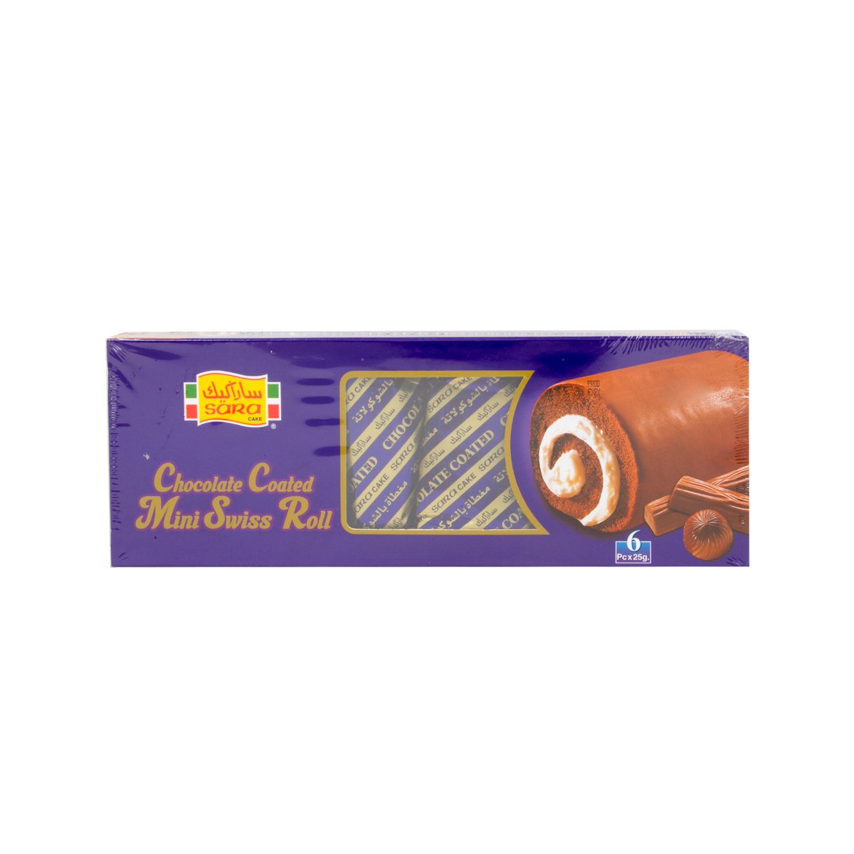 سارا كيك سويس رول ميني مغطى بالشوكولاته 6 × 25جم