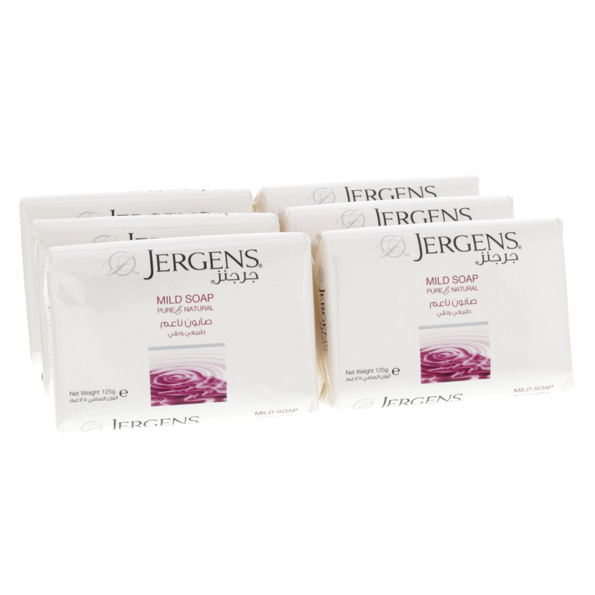 Jergens Pure & Natural Mild Soap 6 x 125 g