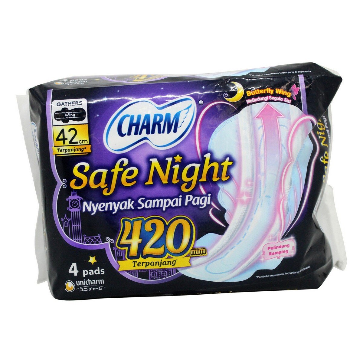 Charm Bodyfit Night Ultra Slim Wing 42cm 4pcs