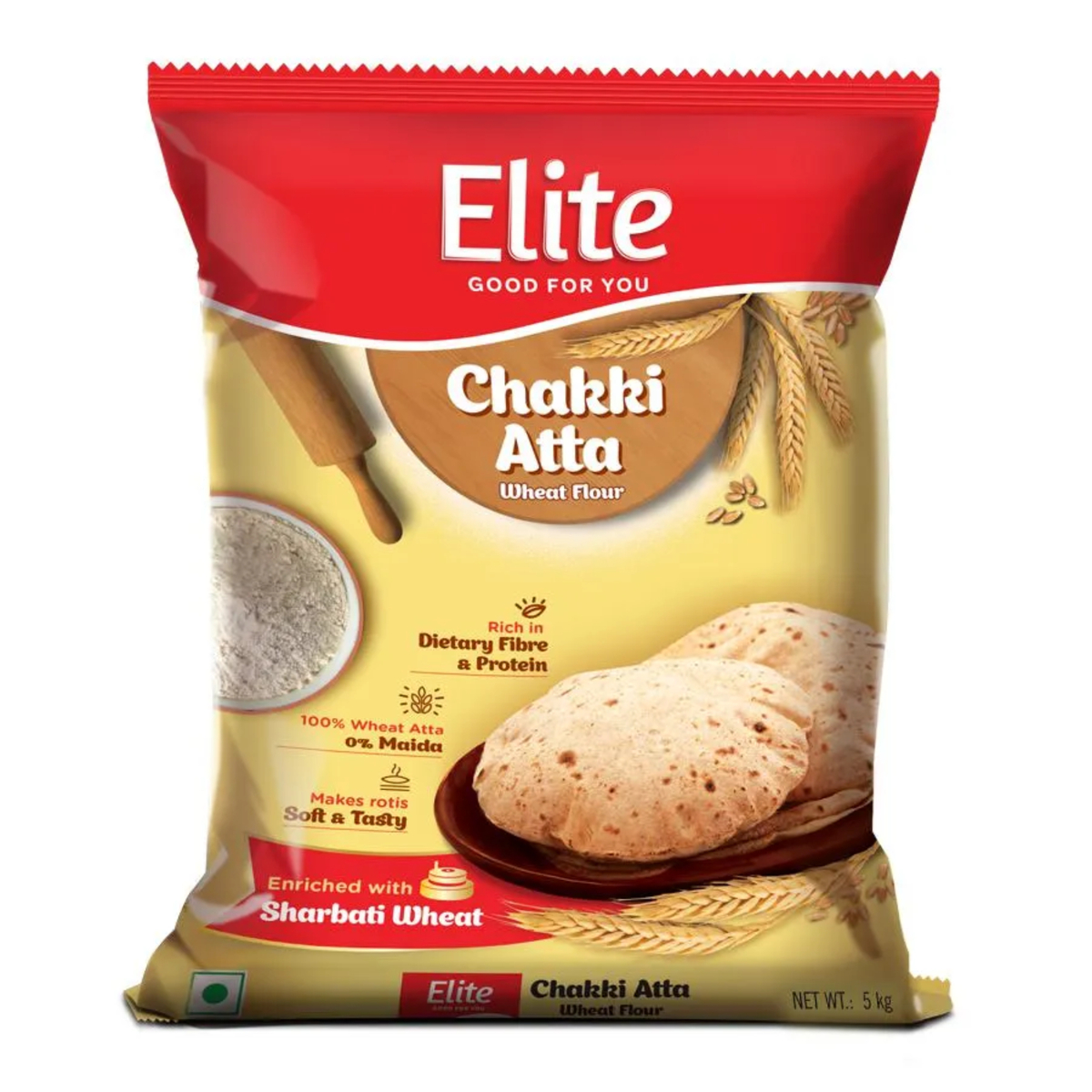 Elite Whole Wheat Flour Chakki Atta 5 kg